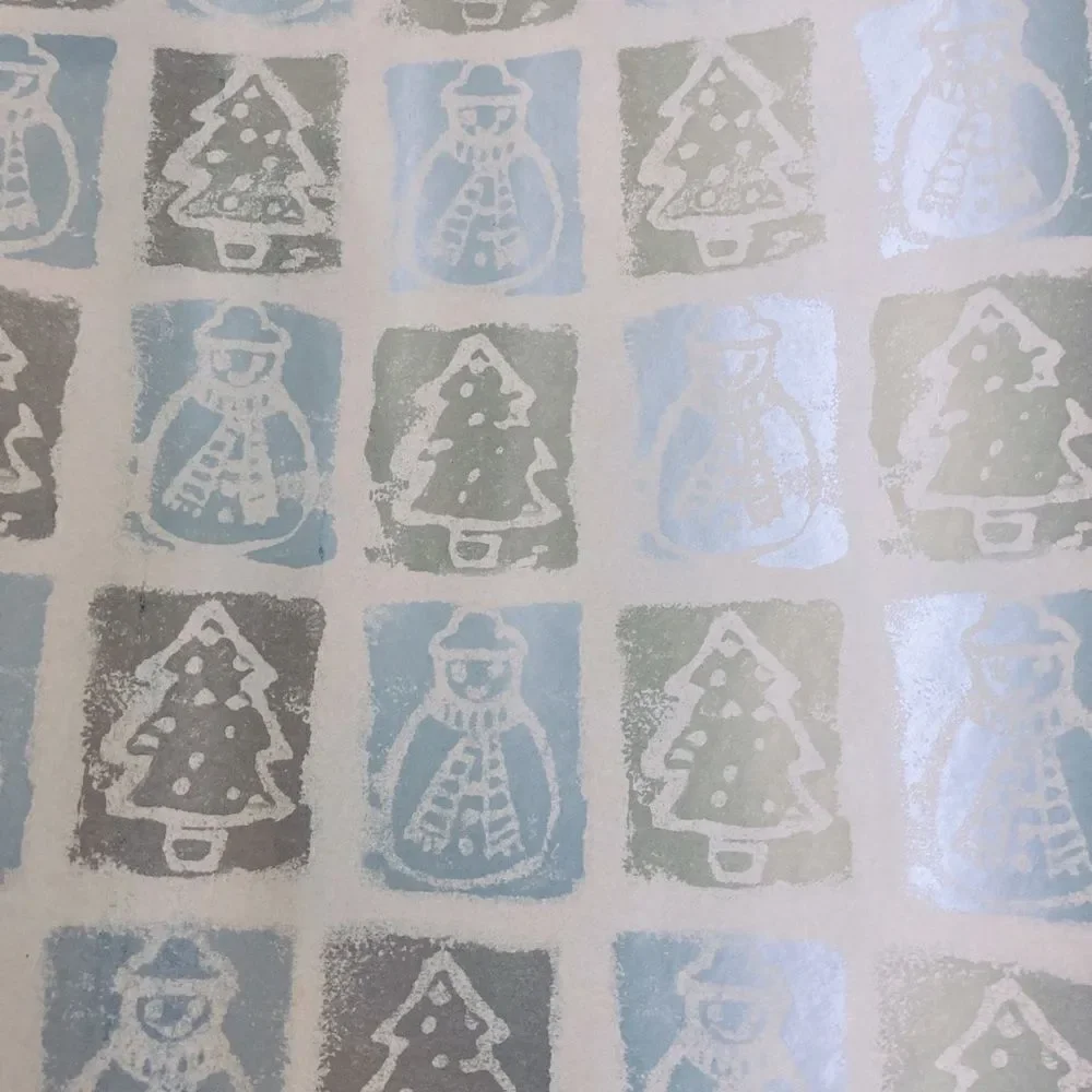 Vintage Silver & Gold Christmas Gift Wrapping Paper Lot